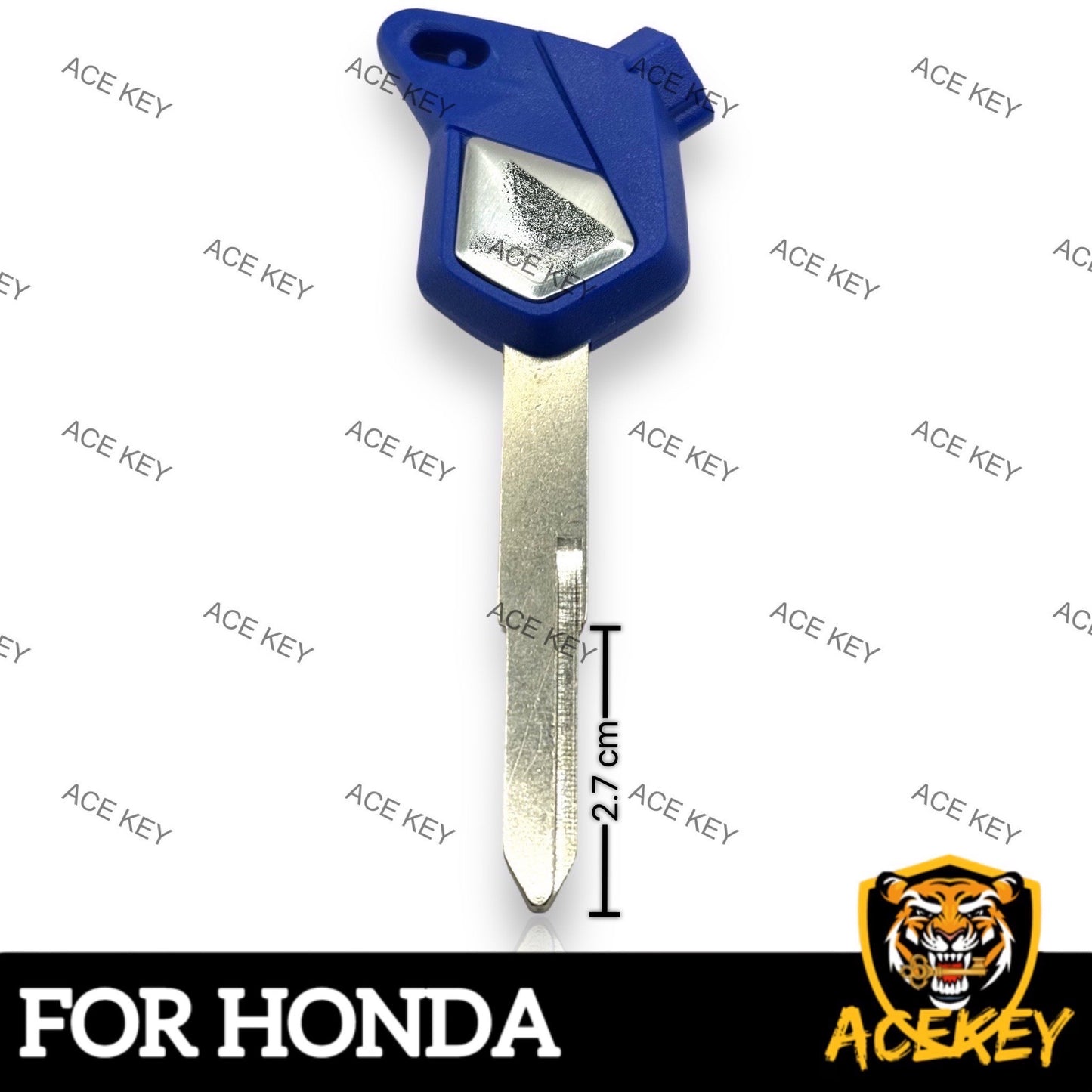 Honda HON42 Uncut Blue Blank Key Right Slot Motorcycle