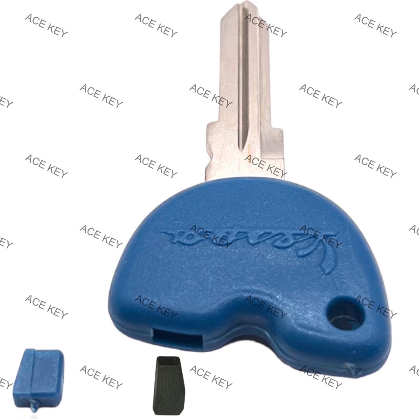 Transponder Key VESPA GTS, GTV, GT S 125, 200, 250 300 Uncut Blue