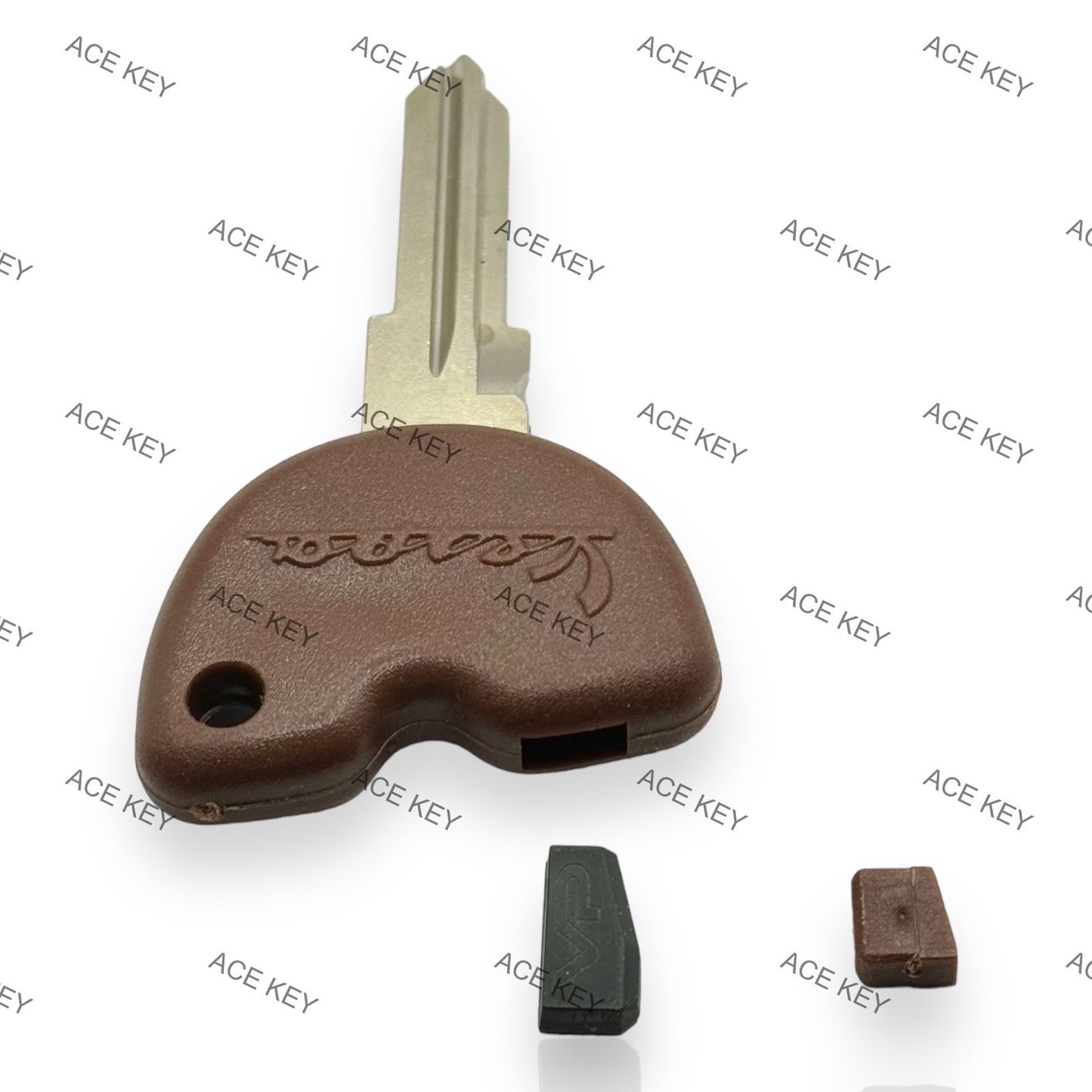 Transponder Key VESPA GTS, GTV, GT S 125, 200, 250 300 Uncut Brown