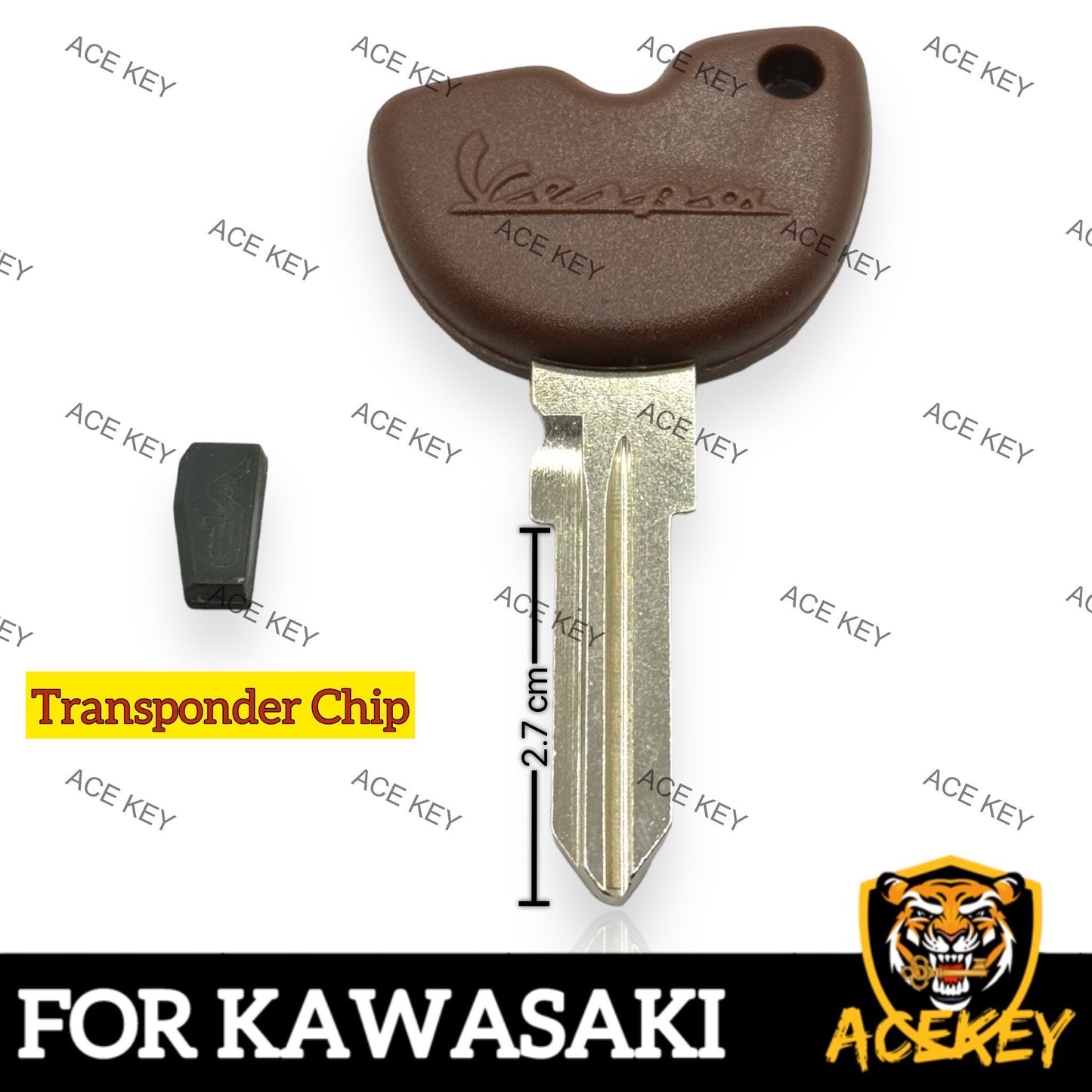 Transponder Key VESPA GTS, GTV, GT S 125, 200, 250 300 Uncut Brown